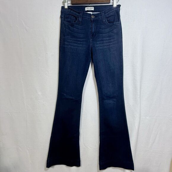 Judy Blue Trouser Flare Dark Wash Blue Jeans Size 29 US 9 Stretch Boho Western - Picture 1 of 11